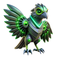 magnificent abstract Cybernetic Bird 3D Render original png