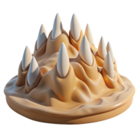 Abstract 3D Render Spikes on Beige Surface png