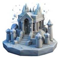 Snowy 3D Render of an Ice Castle png