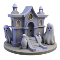 magnificent abstract Spooky 3D Haunted House Illustration genuine png