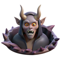 extraordinary minimalist 3D Render of a Fantasy Demon high resolution png