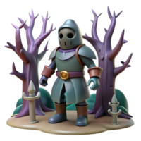 elegant rustic 3D Render Knight Fantasy Illustration professional png