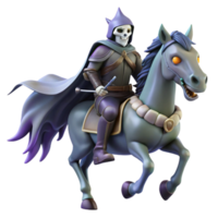 3D Render of a Skeleton Rider on a Horse, Fantasy Illustration, Majestic Steed and Grim Knight png