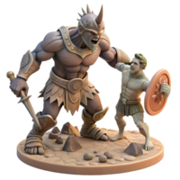 3D Render of Mythological Battle Scene png