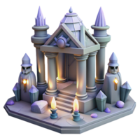 beautiful rustic Fantasy Temple 3D Render exclusive png