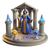3D Render Wizard in Temple Setting png