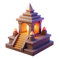 magnificent creative 3D Render of Illuminated Temple Structure genuine png