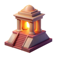 magnificent creative 3D Render of a Glowing Temple Entrance Illustration, Architectural Design with Steps and Columns professional png
