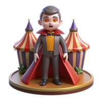 stunning rustic Cartoon Vampire 3D Render high quality png