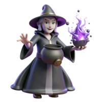 vibrant creative 3D Render of a Young Witch authentic png