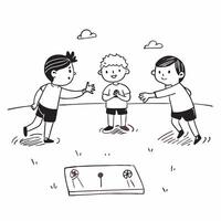Children playing in a schoolyard concept as A candid shot of children playing in a schoolyard highlighting the innocence joy and energy of childhood with natural interactions and p Clean Version 2 vector