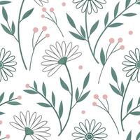 Delicate summer flowers seamless pattern with soft daisy blooms and subtle pastel colors for a soft airy vibe concept as Soft summer flower pattern with daisy blooms and pastel col Dynamics vector
