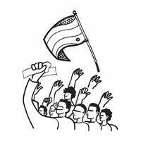 Pride flag with festival crowd concept as A festival crowds profile blended with a Pride flag representing celebration and unity Perfect for event and festival ads in Photo Stock Dynamics vector