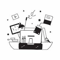 Abstract Digital Art Background with Glowing Home Office Setup concept as A photo featuring an abstract digital art background with a glowing home office setup The image emphasize pure Set 6 vector