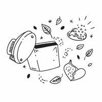 Zero waste grocery items and food waste composting with World Food Day text isolated on white concept as Camera movement Pan across the zero waste grocery items and food waste comp pure vector