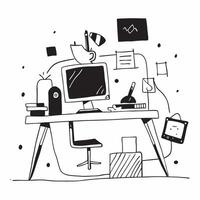 Abstract Digital Art Background with Glowing Home Office Setup concept as A photo featuring an abstract digital art background with a glowing home office setup The image emphasize pure vector
