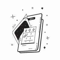 Abstract digital art with holographic calendar on a mobile phone in a home office concept as Camera movement Zoom into the mobile phone screen with a holographic calendar Scene Gl pure vector