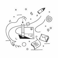 Abstract Study Session concept as A glossy abstract digital art scene depicting a dynamic study session with vibrant lines and shapes representing the flow of knowledge ideal for e pure vector
