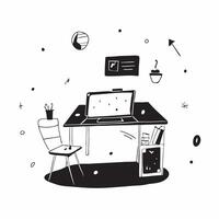 Abstract Home Office with Glowing Desk and Digital Art Background concept as A photo featuring an abstract home office setup with a glowing desk and a digital art background The i pure Set 3 vector