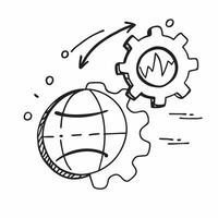 Abstract of a globe and gears with the word Global concept as A design depicting a globe surrounded by gears with the word Global prominently displayed The elements pure vector