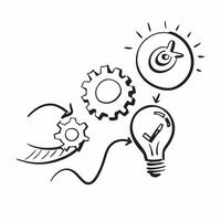Abstract of a light bulb and gears with the word Innovation concept as A design depicting a light bulb and interlocking gears with the word Innovation displayed above pure vector