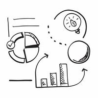 Abstract of a pie chart and bar graph with the word Analysis concept as A minimalistic design featuring a pie chart and bar graph with the word Analysis in bold The pure vector