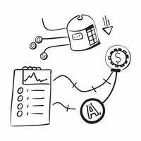 AI Automation with Budget Control Symbol concept as A showing AI automation icons linked with a budget control symbol representing the efficiency of AI in managing financial pure vector