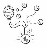 AI Brainwave and Money Flow concept as An abstract featuring a brainwave pattern interconnected with a money flow symbol representing the cognitive processing of AI in cost pure vector