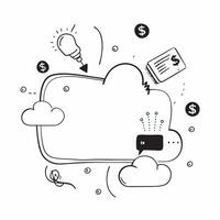 AI Cloud and Dollar Path Frame concept as A sleek border frame featuring cloud technology icons connected by flowing dollar paths leaving ample copy space in the center The design pure vector