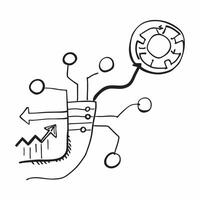 AI Circuit Board with Investment Growth Icon concept as A illustration of an AI circuit board intertwined with an investment growth icon symbolizing the growth potential of pure vector