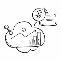 AI Cloud and Financial Data concept as An abstract combining a cloud icon with financial data symbols representing the efficiency of cloud based financial management in cost pure vector