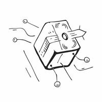 AI Chip and Money Path concept as An abstract combining an AI chip with a money path symbol representing the integration of AI technology in financial pathways and cost mana pure vector