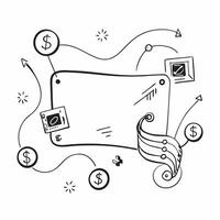 AI Data Stream and Money Symbols Frame concept as A modern border frame with flowing data streams linked to money symbols creating a high tech design with ample copy space in the c pure vector