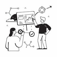 AI Driven Customer Data Analysis concept as A candid shot of a data analytics team using AI to analyze customer data The scene captures the focus and precision of the analysis emp pure vector