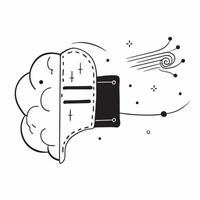AI Driven Digital Brain Frame concept as A minimalistic border frame with brainwave and circuitry patterns on the left and right sides leaving the center as copy space The design pure vector