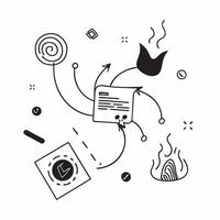 AI Driven Digital Identity Elements concept as Abstract elements featuring digital identity symbols with biometric patterns and data streams The design is isolated on a whi pure vector