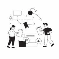 AI Driven Logistics Planning concept as A candid shot of a logistics team using AI tools to plan and optimize supply chain operations The scene captures the precision and collabor pure vector