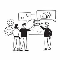AI Driven Manufacturing Process concept as A candid shot of a manufacturing team discussing the integration of AI tools into their production process with a focus on cost effective pure vector