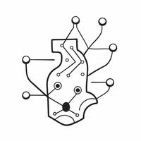 AI Driven Neural Network Elements concept as Abstract elements representing a neural network with interconnected nodes and pathways The design is isolated on a white backgr pure vector