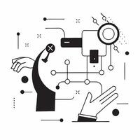 AI Enhanced Remote Work concept as A vibrant abstract digital art banner representing AIs role in enhancing remote work Glowing elements and dynamic shapes symbolize innovation co pure vector