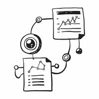 AI Neural Network with Budget Icon concept as A depicting a neural network connected to a budget management icon symbolizing the predictive analytics of AI in budget plannin pure vector