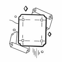 AI Powered Blockchain Border Frame concept as A clean border frame featuring blockchain elements on the top and bottom edges with ample copy space in the center The design symboli pure vector