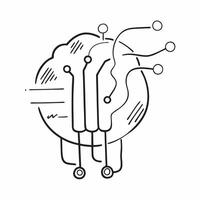 AI Powered Circuit Board concept as A minimalistic abstract featuring interconnected circuit board elements symbolizing AI The design is isolated on a white backgrou pure vector