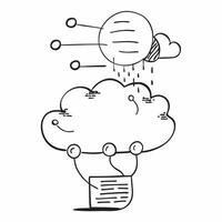 AI Powered Cloud Computing concept as A clean abstract depicting cloud computing elements with digital connections and data flow lines The design is isolated on a wh pure vector