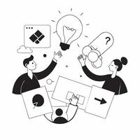 AI Powered Content Creation concept as A candid capture of a content creation team using AI tools to generate ideas and refine concepts The scene highlights creativity innovation pure vector