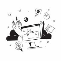 AI Powered Creative Studio Background concept as A glossy background featuring a creative studio with digital design boards glowing graphics and a sleek high tech design The scene pure vector