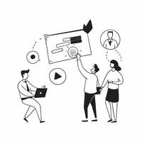 AI Powered HR Policy Development concept as A candid capture of an HR team working on developing new policies with the help of AI tools emphasizing cost effective and innovative ap pure vector