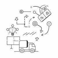 AI Powered Logistics Evolution concept as A glowing abstract digital art scene with interconnected lines and data points representing the transformation of logistics technology wit pure vector