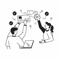 AI Powered Product Development concept as A candid capture of a product development team using AI tools to refine concepts The scene showcases collaboration and innovation highlig pure vector