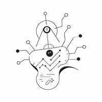 AI Powered Quantum Computing concept as A minimalistic abstract featuring quantum computing elements with digital connections and particle patterns The design is iso pure vector